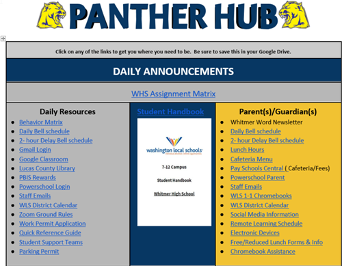 WHS Panther Hub
